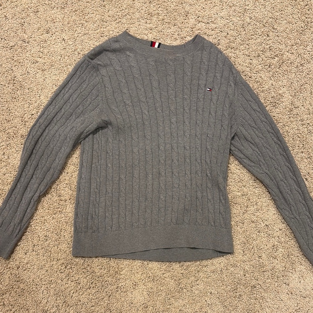 Tommy Hilfiger Gray Cable Knit Sweater